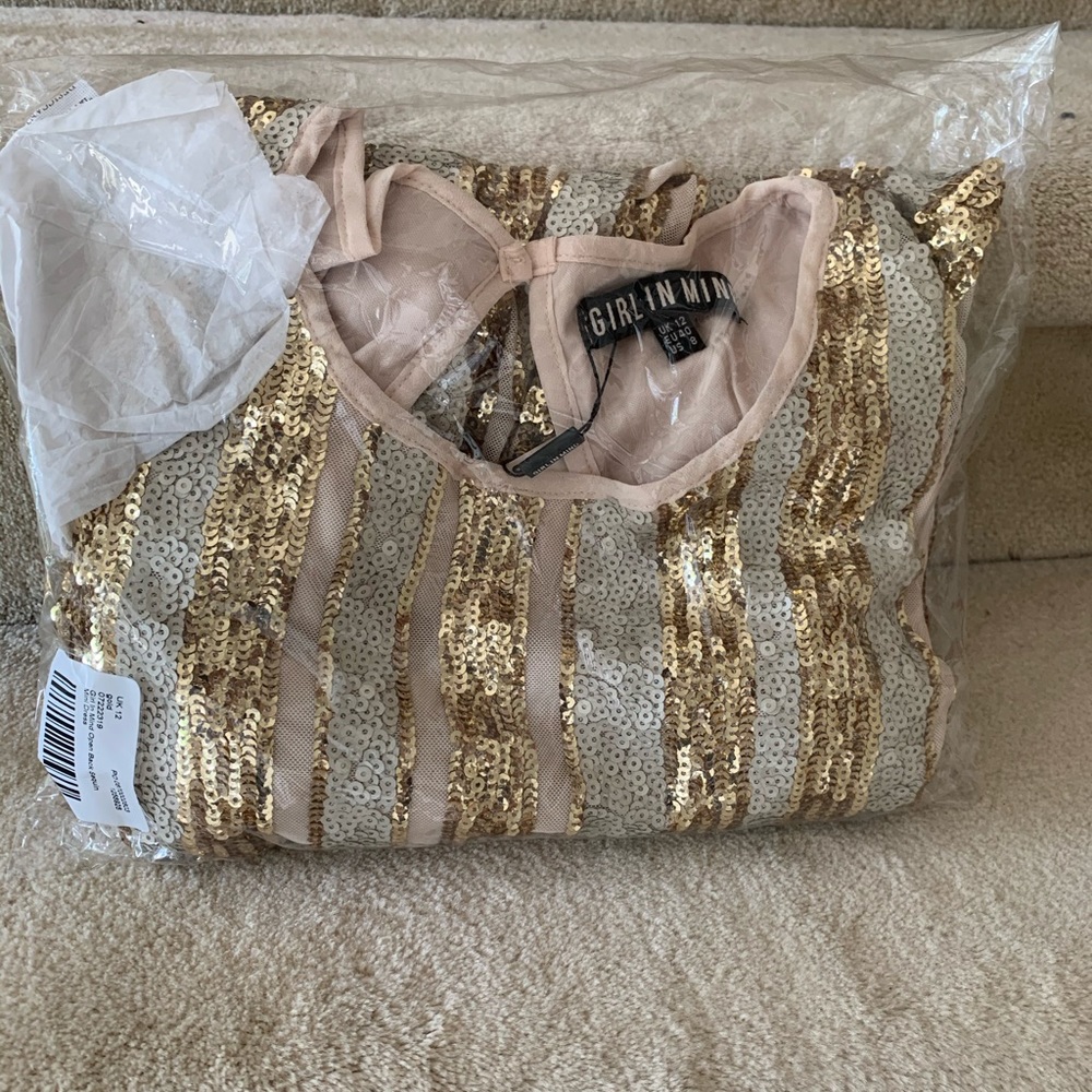 ASOS - NWT Open Back Sequin Mini Dress - Picture 7 of 7
